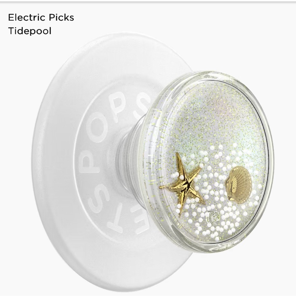 PopSockets PopGrip MagSafe Tide Pool (Gold Shell & Star Float) – Like New - Picture 3 of 4